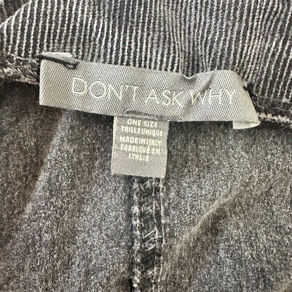 DON'T ASK WHY Charcoal Corduroy Overalls Mini Dress Skirt One Size - Picture 6 of 7
